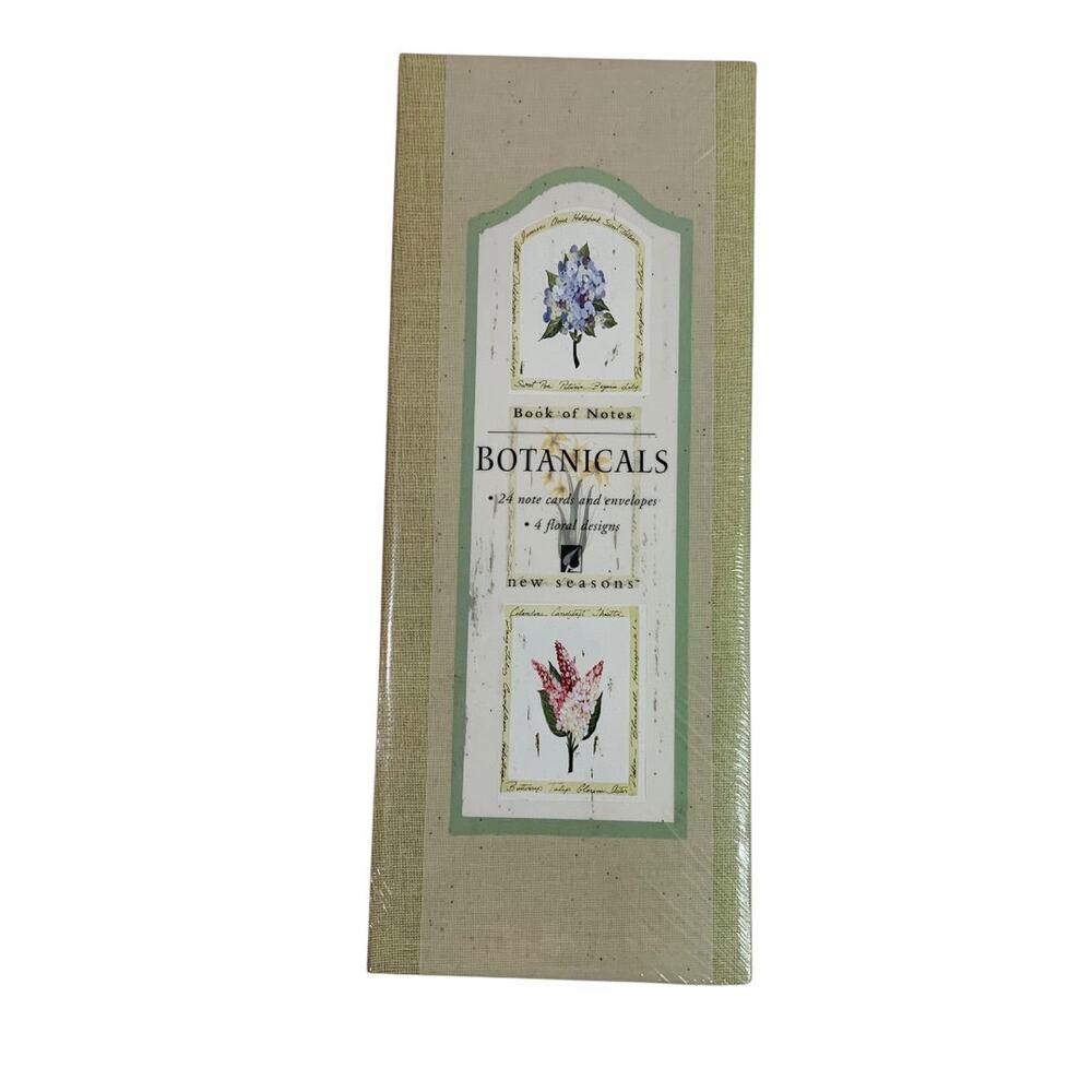 Book of Notes Botanicals New 24 Note Cards and Envelopes 4 Designs